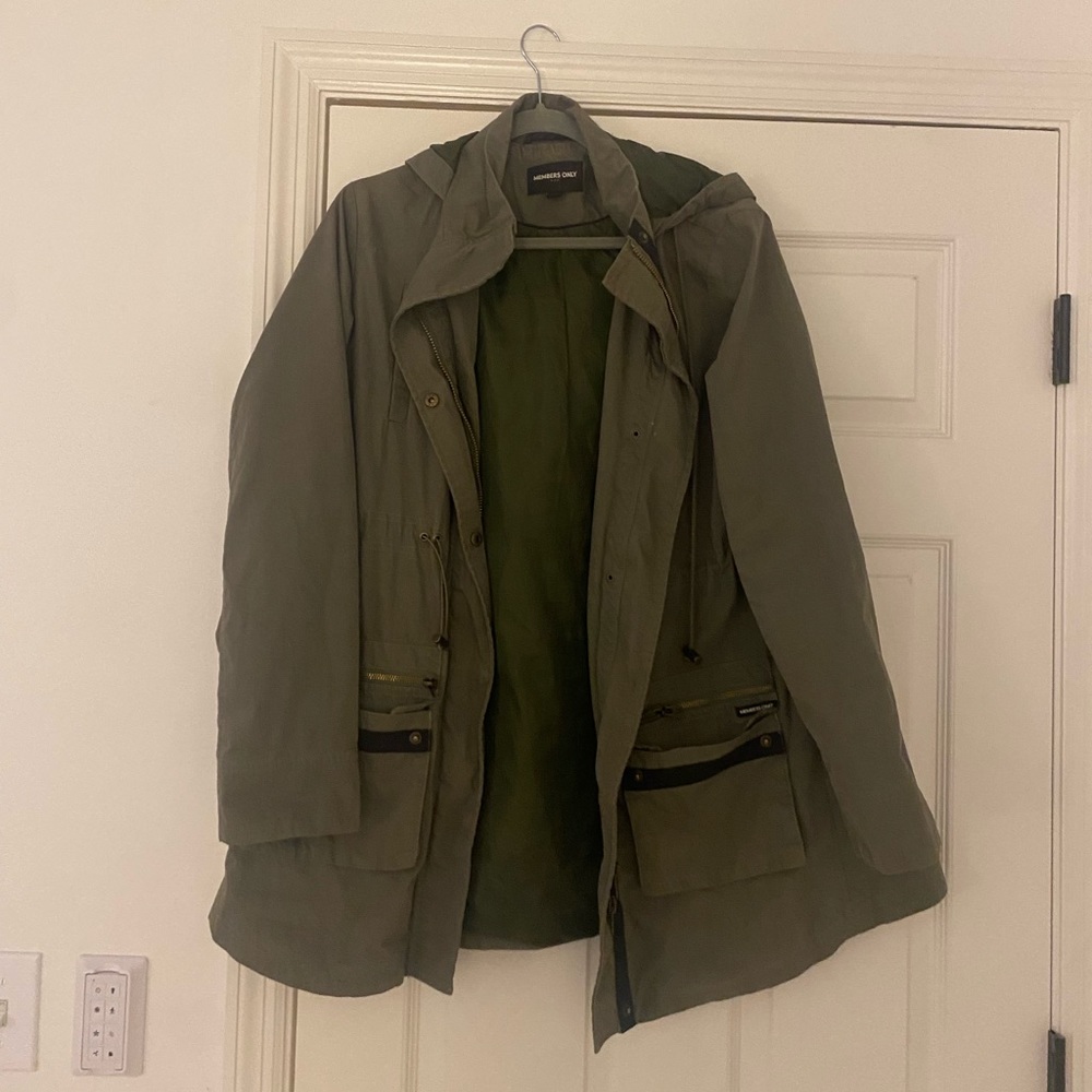 Green khaki Members only jacket long